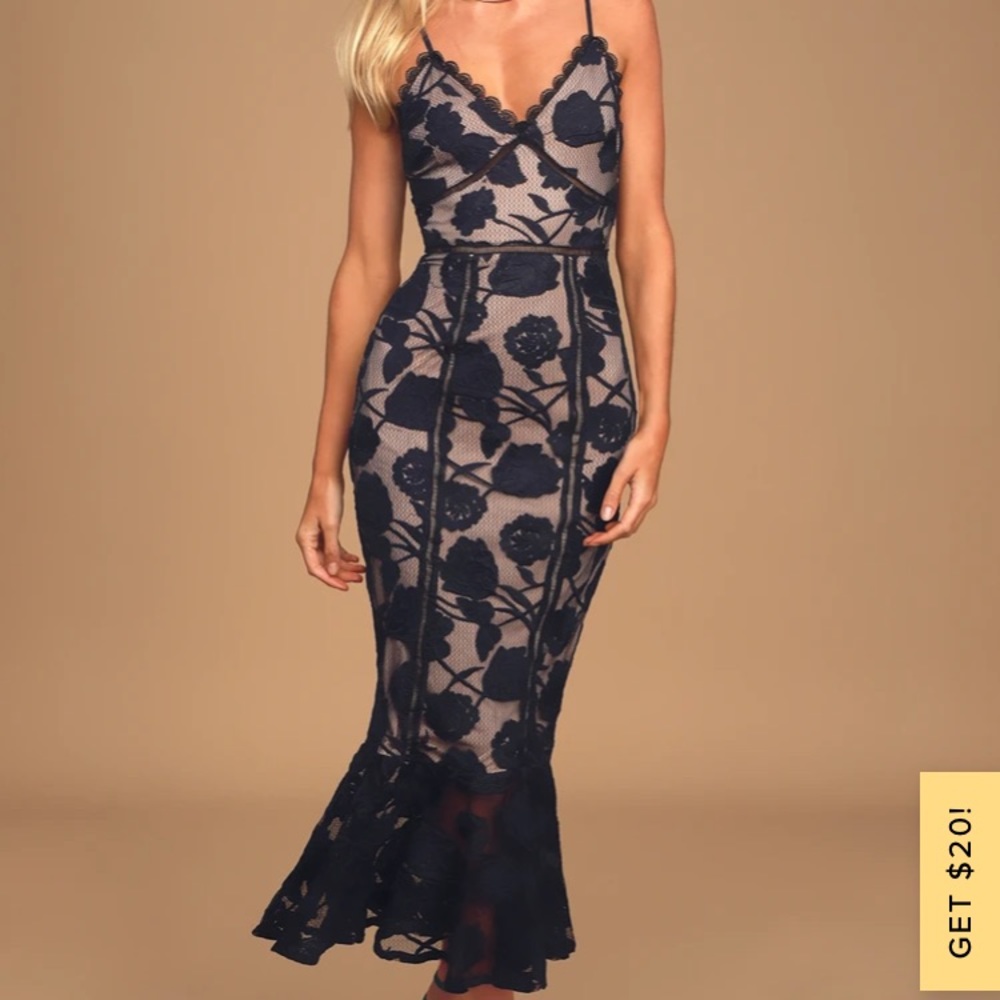 Lulus Exclusive: navy blue dress WITH TAGS!!